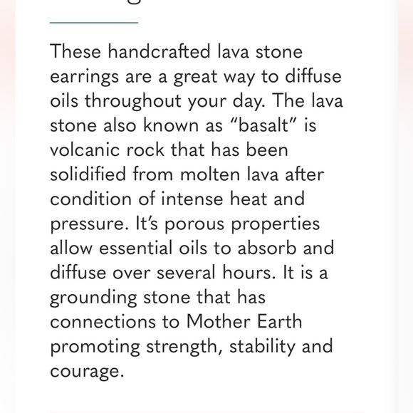 Golden and lava stone oil diffuser earrings, new - Picture 4 of 7